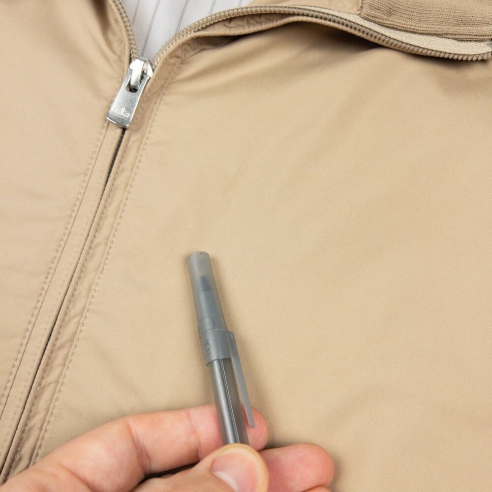 Peter Millar Bomber Jacket Men's Large Full Zip Lined Beige Golf Windbreaker - Picture 15 of 16